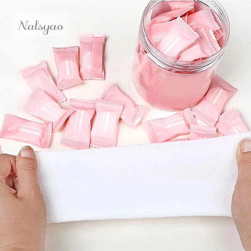 Home Textiles Face Towel - 50枚入り圧縮タオル 旅行用使い捨てコットン不織布フェイスタオル タブレット型ワイプ ティッシュ メイクアップクレンジング