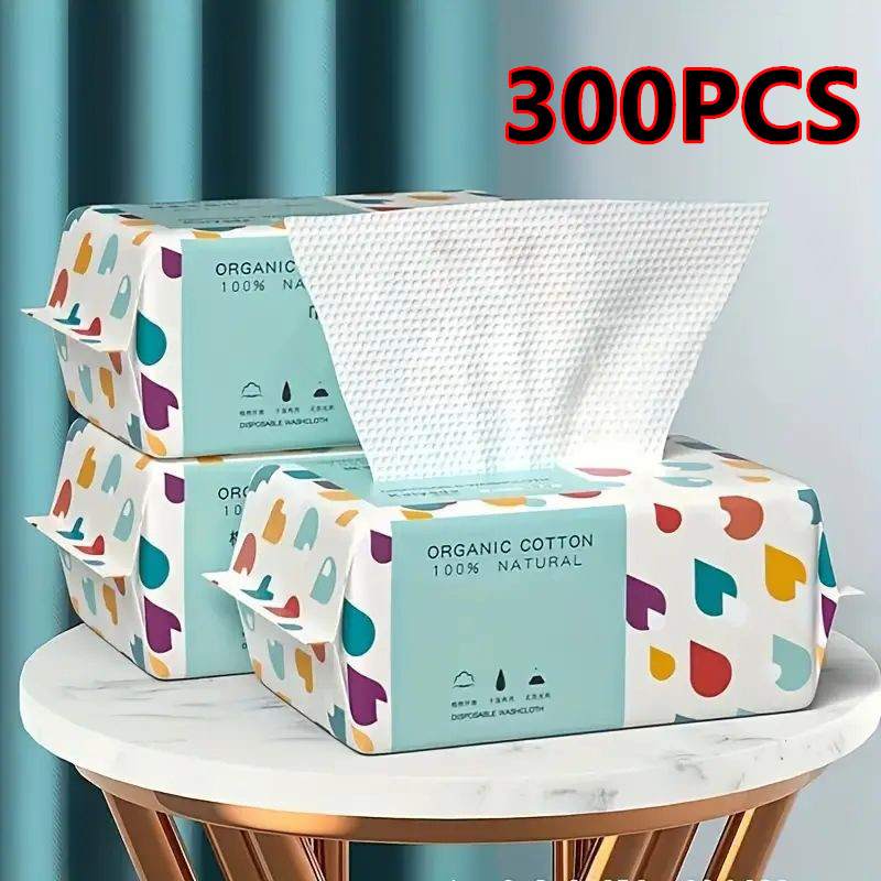Home Textiles Face Towel - 100/300 個使い捨て厚手の 100% 綿フェイスタオルメイクアップソフト除去ワイプドライクレンザータオルスキンケア用