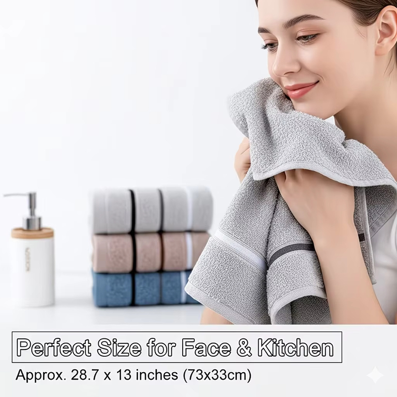 1パックプレミアムソフト吸水タオル、マルチカラーバス＆フェイ - Home Textiles Premium のレビューと価格