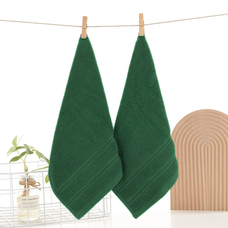 正方形ハンドタオル 100% 綿手ぬぐいソフトソリッドグリー - Home Textiles Face Towel のレビューと価格