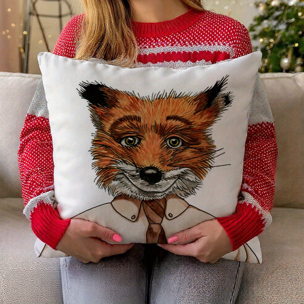 1pc ミスターフォックス枕カバー 秋の森のテーマ ポリエス - Pillow Insert 18X18 のレビューと価格