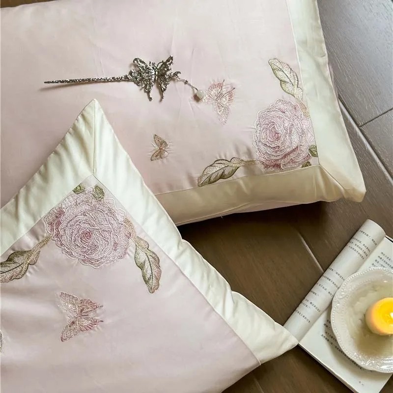 プレミアムegyptianコットン寝具セット,花の刺embr - Home Textiles Premium のレビューと価格