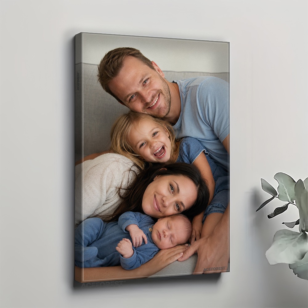 2Dパーソナライズされた写真キャンバスウォールアート、木製フ - Home Textiles Usa のレビューと価格