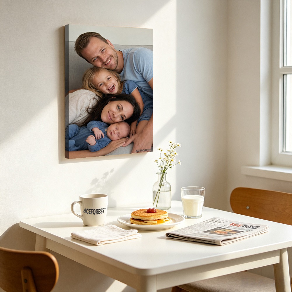 2Dパーソナライズされた写真キャンバスウォールアート、木製フ - Home Textiles Usa のレビューと価格