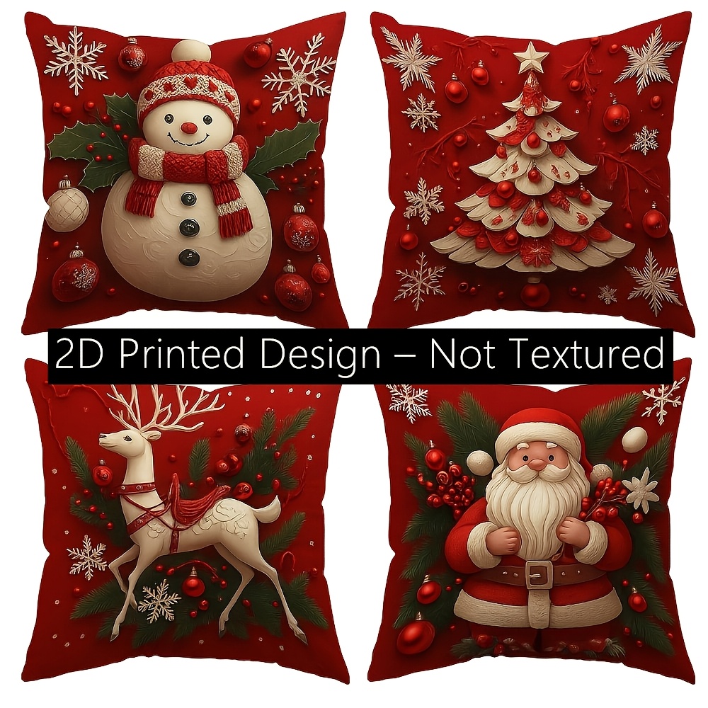 クリスマス柄の枕カバー2枚セット（18インチ×18インチ）、 - Pillow Insert 18X18 のレビューと価格